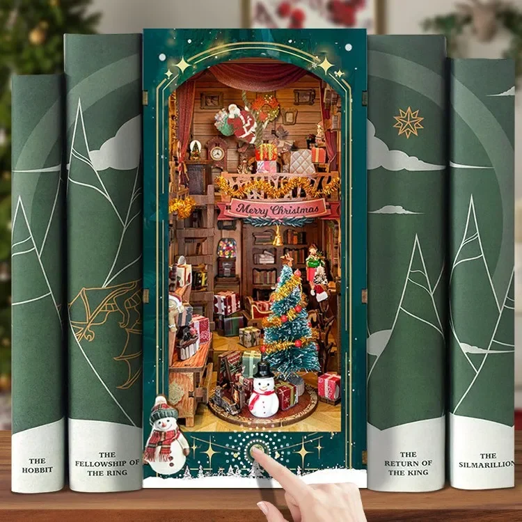 Merry Christmas DIY Wooden Boo - огляд і ціна Diy Wooden Book Nook Kit Shelf Insert