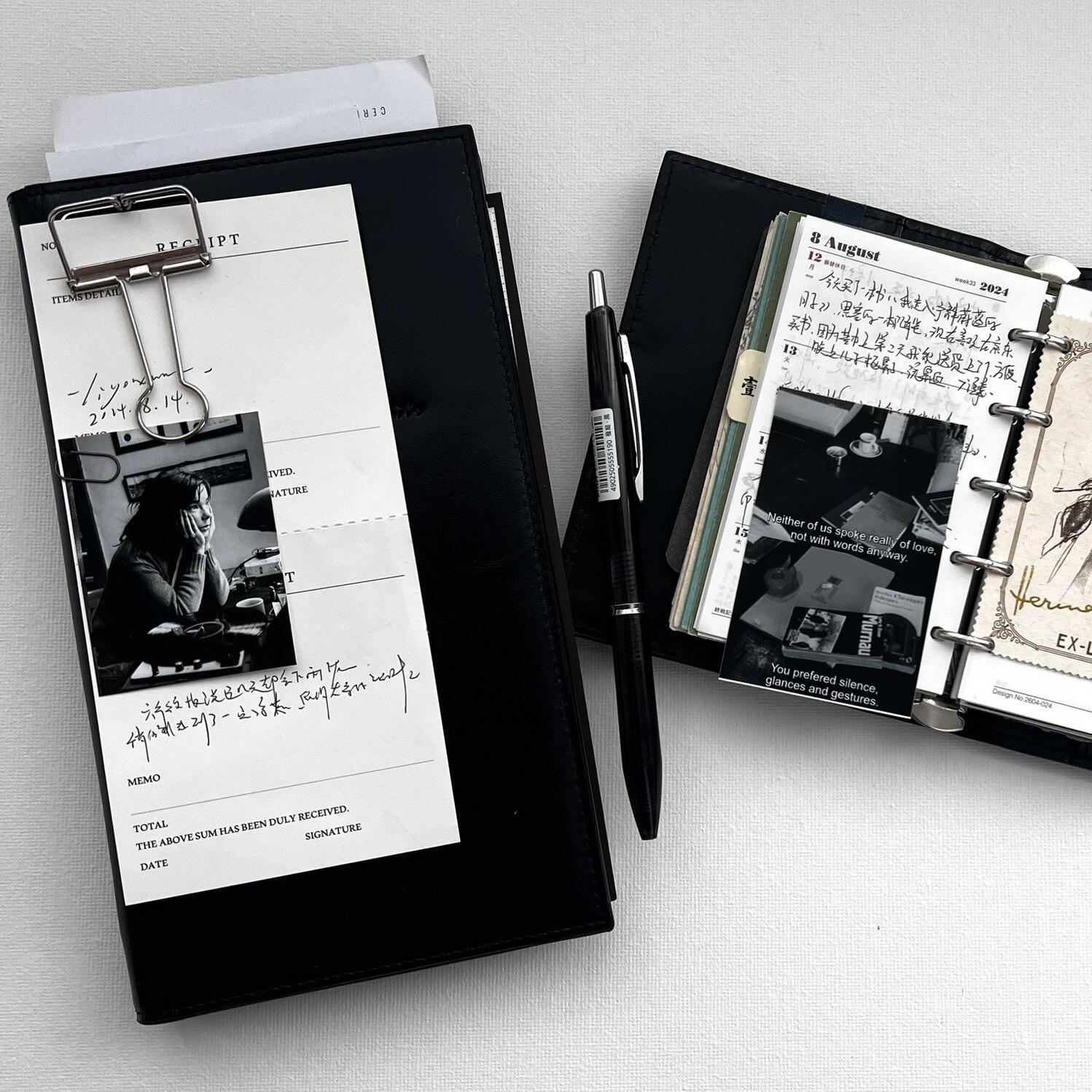 Black Leather A6 Loose-Leaf No - огляд і ціна Vintage Leather Journal Notebook